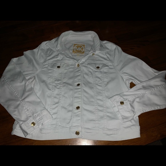 Michael Kors white denim jeans Jacket stretch XL - Picture 4 of 12